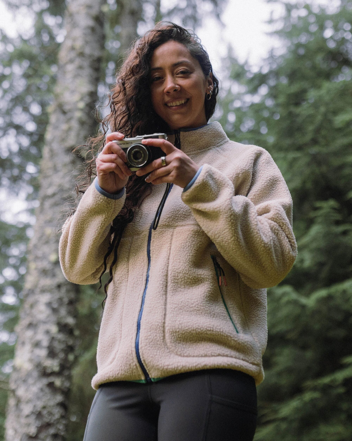 Fairbanks Full Zip Sherpa Fleece - Oatmeal - Lifestyle