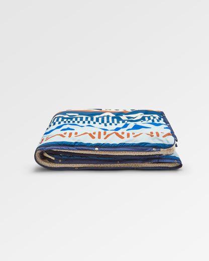 Cabin Sherpa Blanket - Mountain Geo Grey Blue - Flatlay