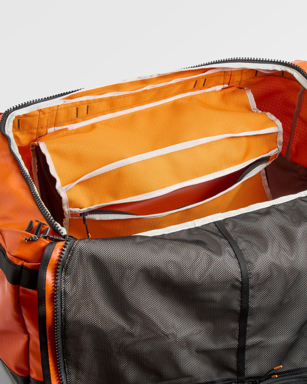 Roamer 80L Duffel Bag - Sunrise Orange - Flatlay