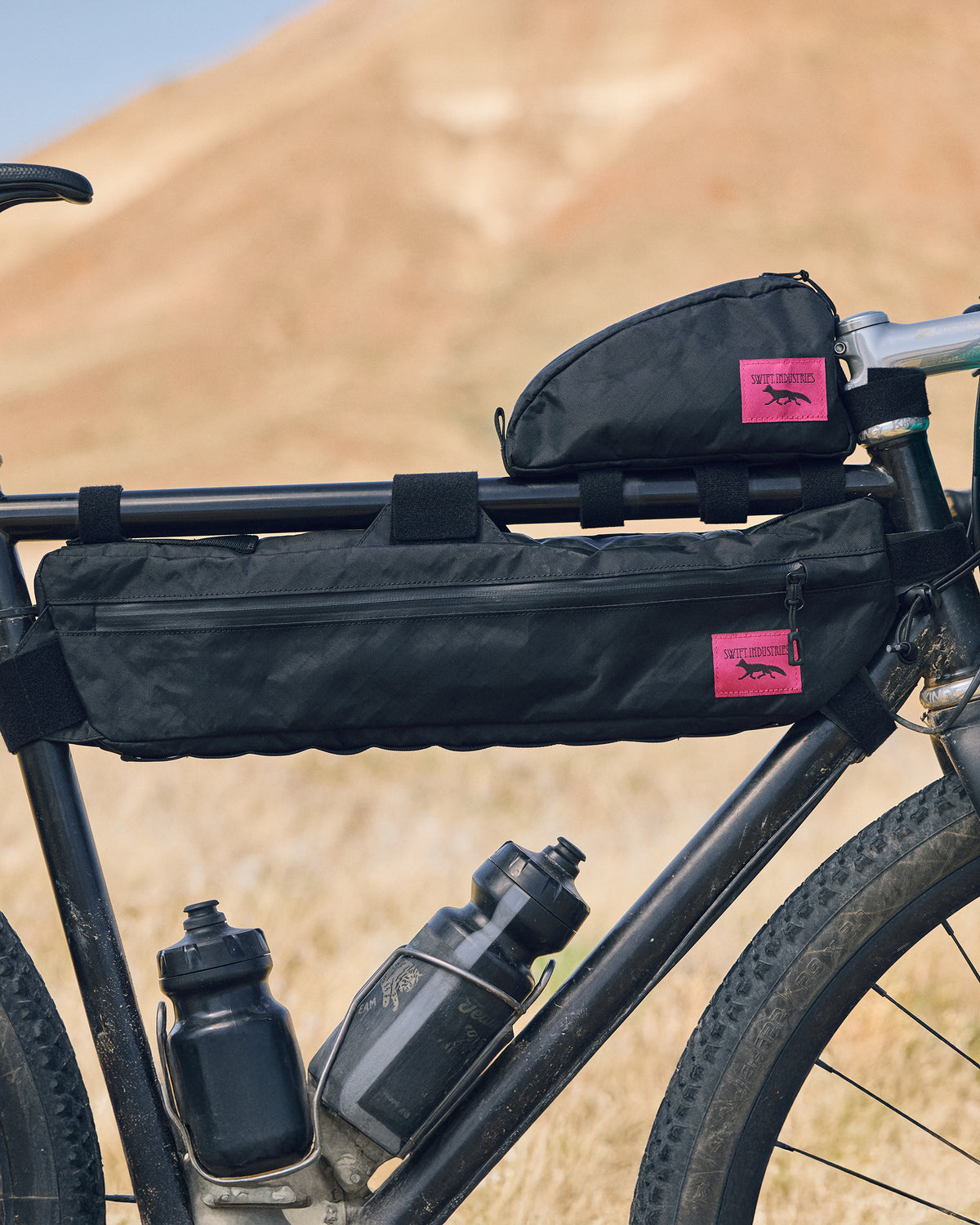 Swift Industries Hold Fast Half Frame Bag 4L - Black - Lifestyle