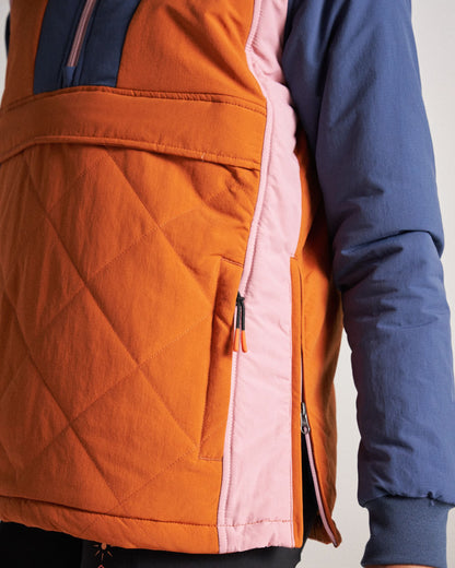 Ocean Insulated Anorak - Dark Denim/Sunset Orange - Studio Model