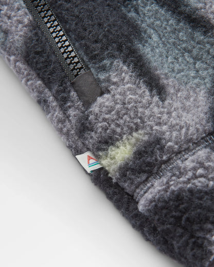 Offgrid 1/2 Zip Sherpa Fleece - Abstract Mountain Charcoal - Flatlay