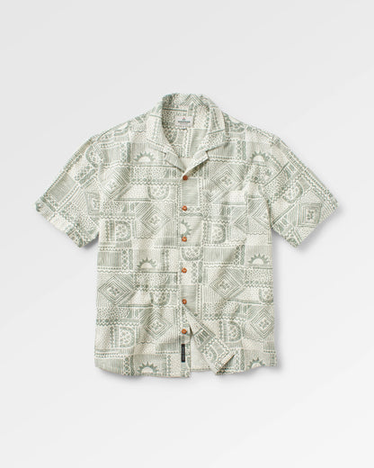 Cove Cotton Short Sleeve Shirt - Vintage Patchwork Pistachio - Flatlay