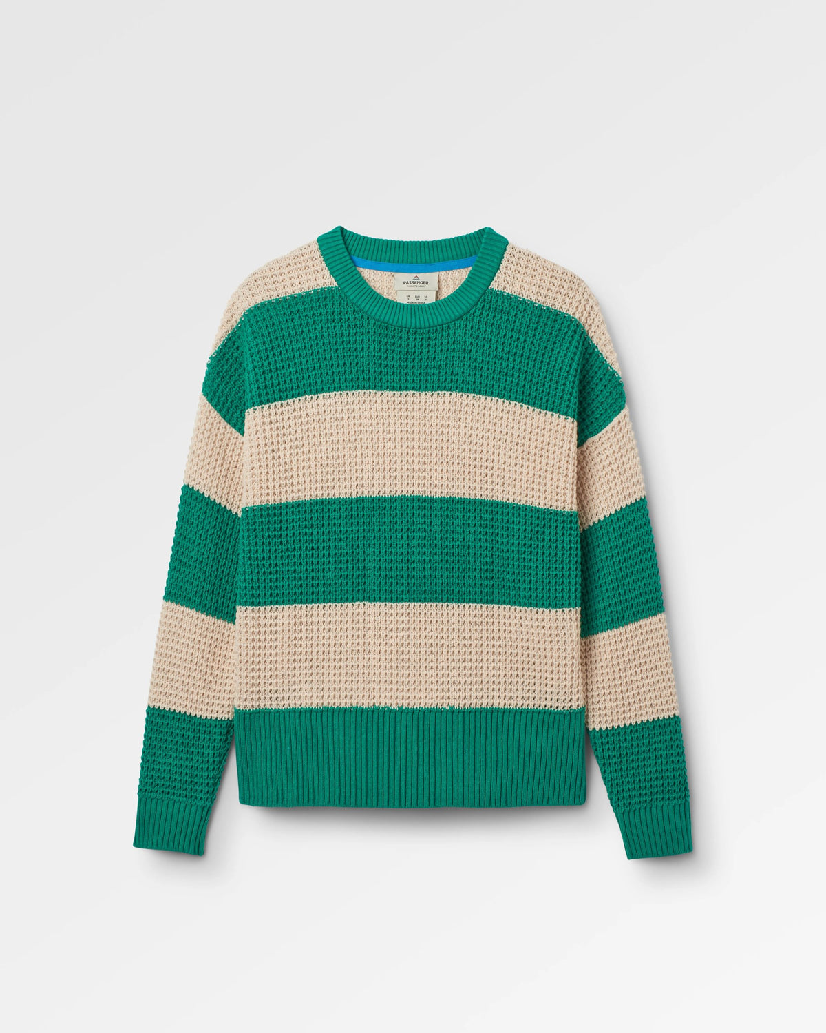 Reflection Stripey Jumper - Vintage White/Greenlake Stripe - Flatlay