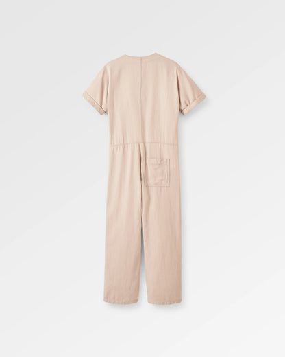 Esen Short Sleeve Jumpsuit - Simply Taupe - Flatlay