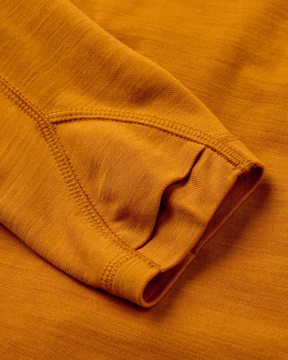 Camp Wild Lightweight Merino Blend LS T-Shirt - Retro Orange - Flatlay