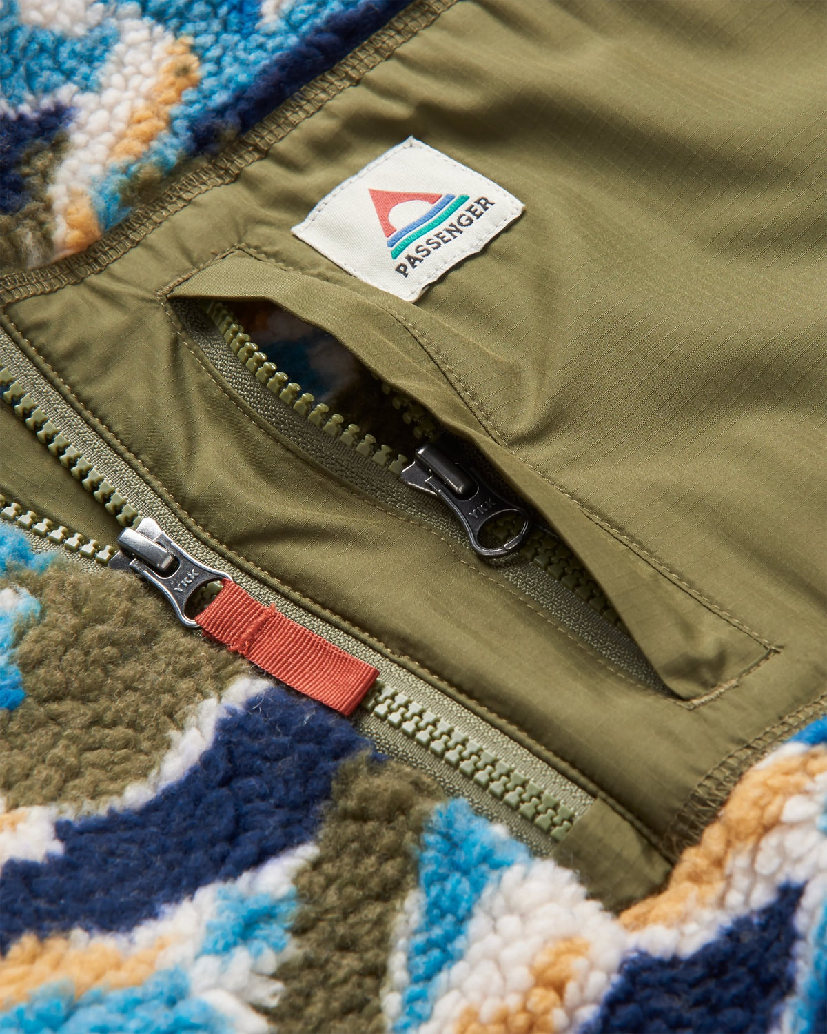 Offroad Sherpa 1/2 Zip Fleece - Mount Scenic Khaki - Flatlay