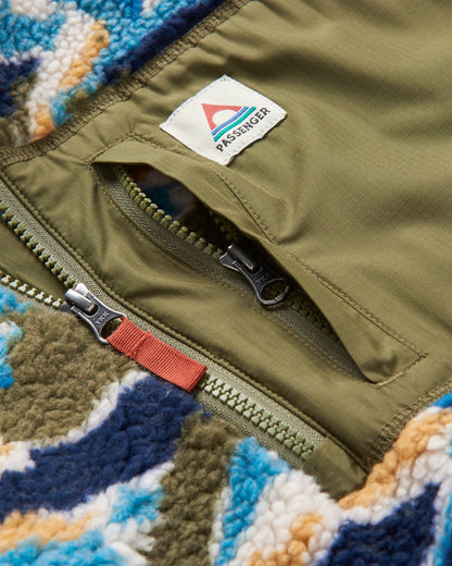 Offroad Sherpa 1/2 Zip Fleece - Mount Scenic Khaki - Flatlay