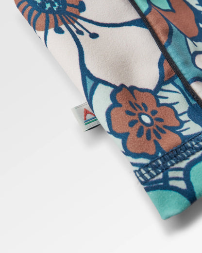 Mantra Active Crop Top - Vintage Floral Aqua - Flatlay
