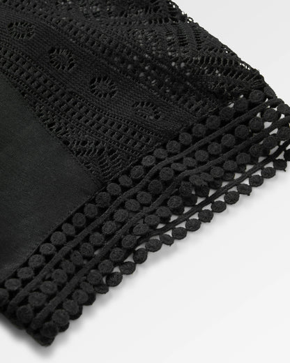 Sono Linen Beach Dress - Black - Flatlay