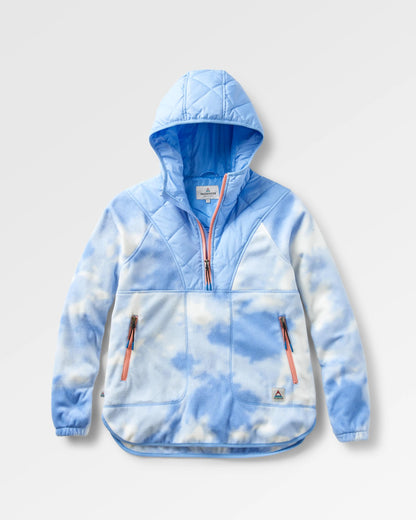 Juana Polar Hooded Fleece - Tie Dye Cornflower - Flatlay