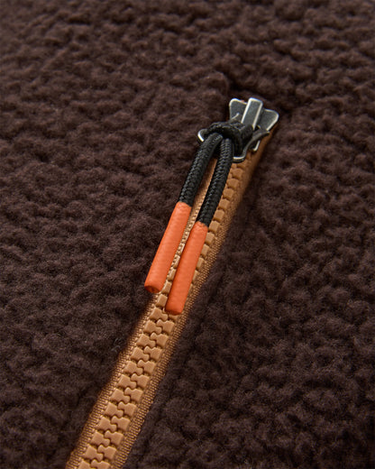 Fairbanks Full Zip Sherpa Fleece - Espresso - Flatlay