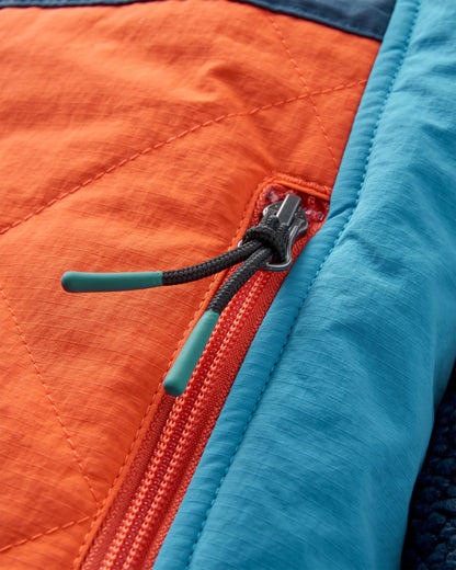 Lara Quilted Jacket - Rich Navy/Ember Orange - Flatlay