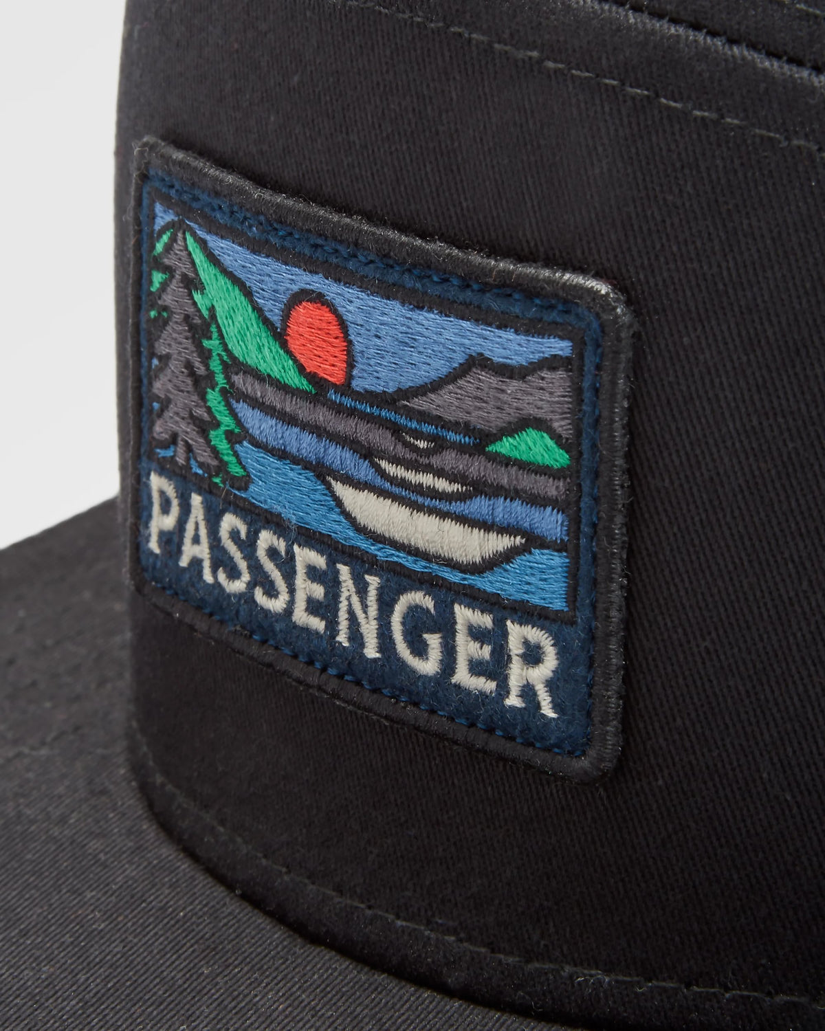 Roamer 7 Panel Cotton Trucker Cap - Phantom Black - Flatlay