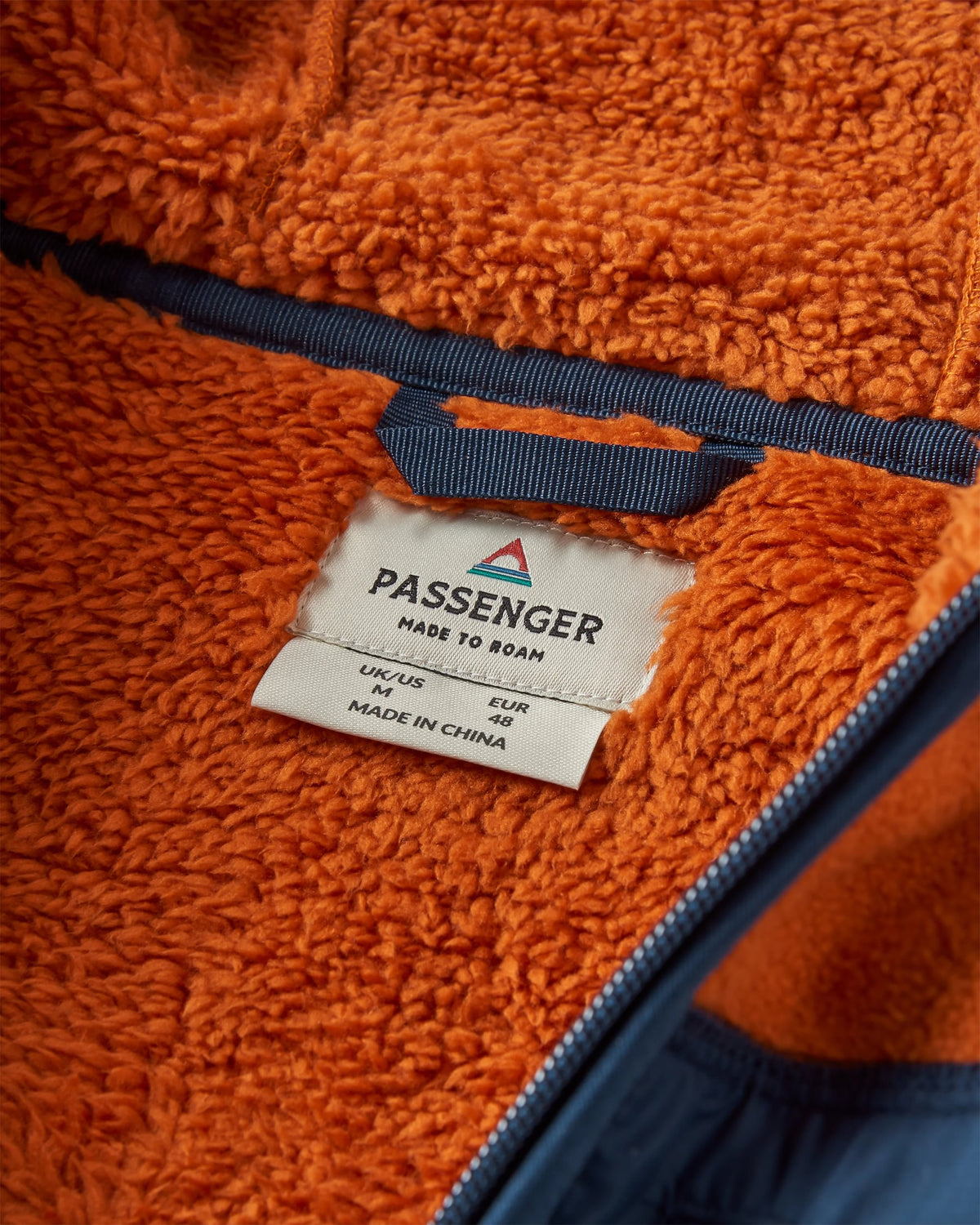 Loch Hooded Polar Fleece - Sunset Orange/Storm Grey - Flatlay
