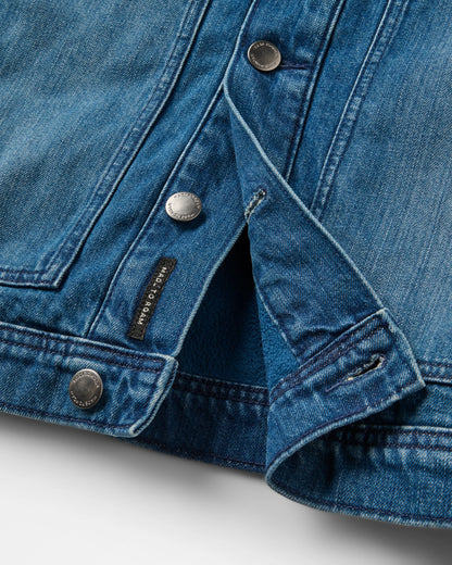 Vantage Lined Denim Jacket - Mid Wash Denim - Flatlay
