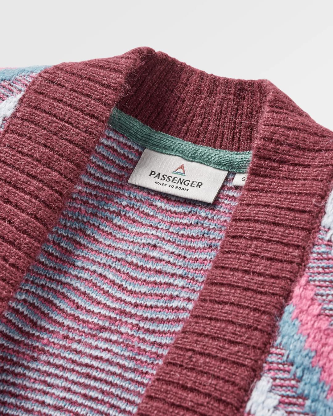 Homestead Cardigan - Wine - Flatlay