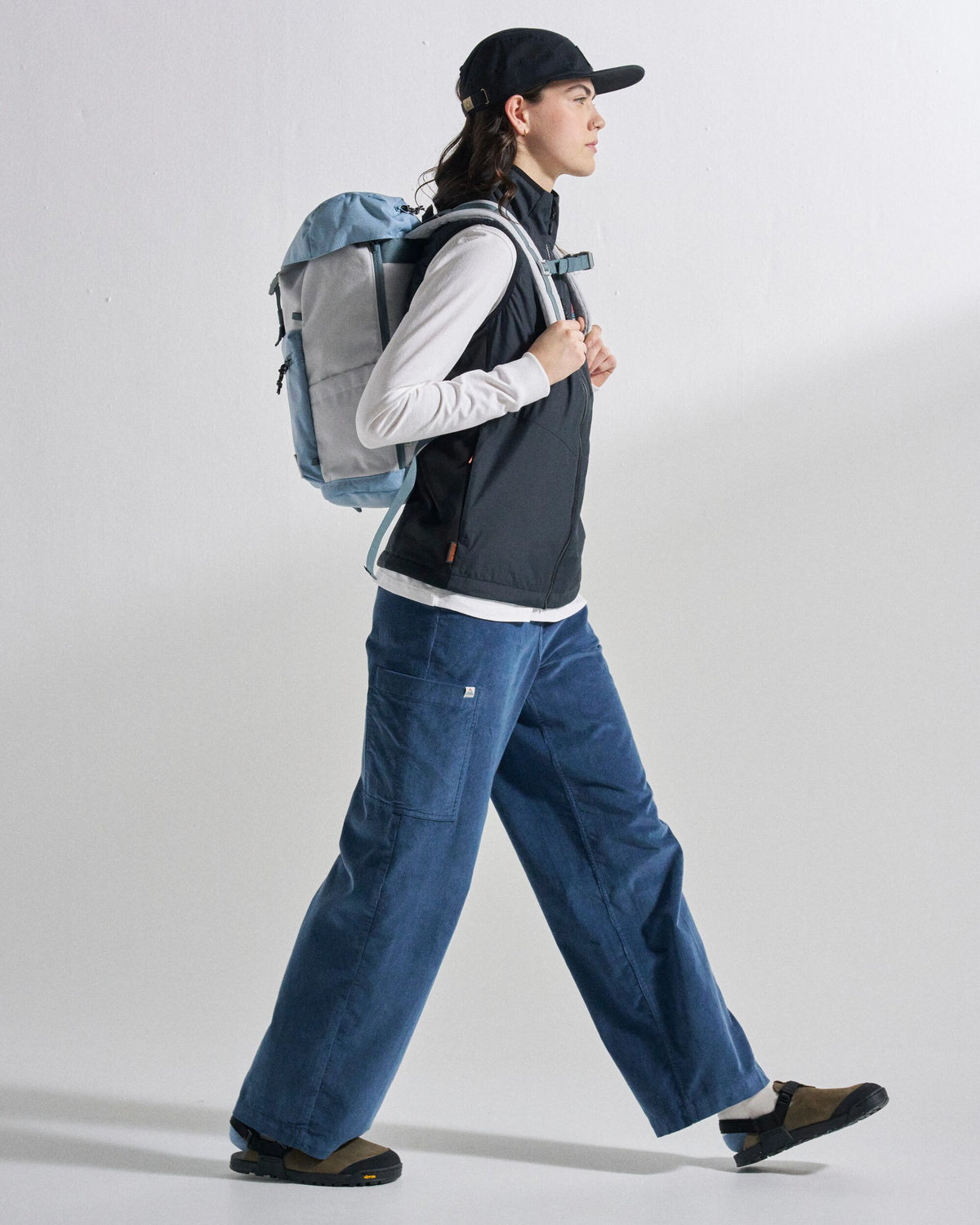 Someday Cotton Corduroy Trouser - Dark Denim - Studio Model