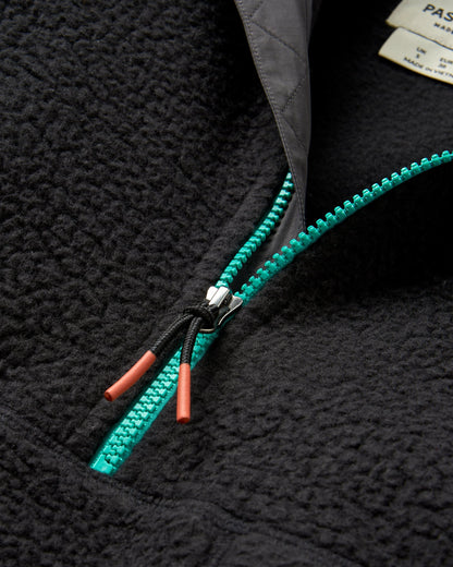 Maine 1/2 Zip Sherpa Fleece - Black - Flatlay