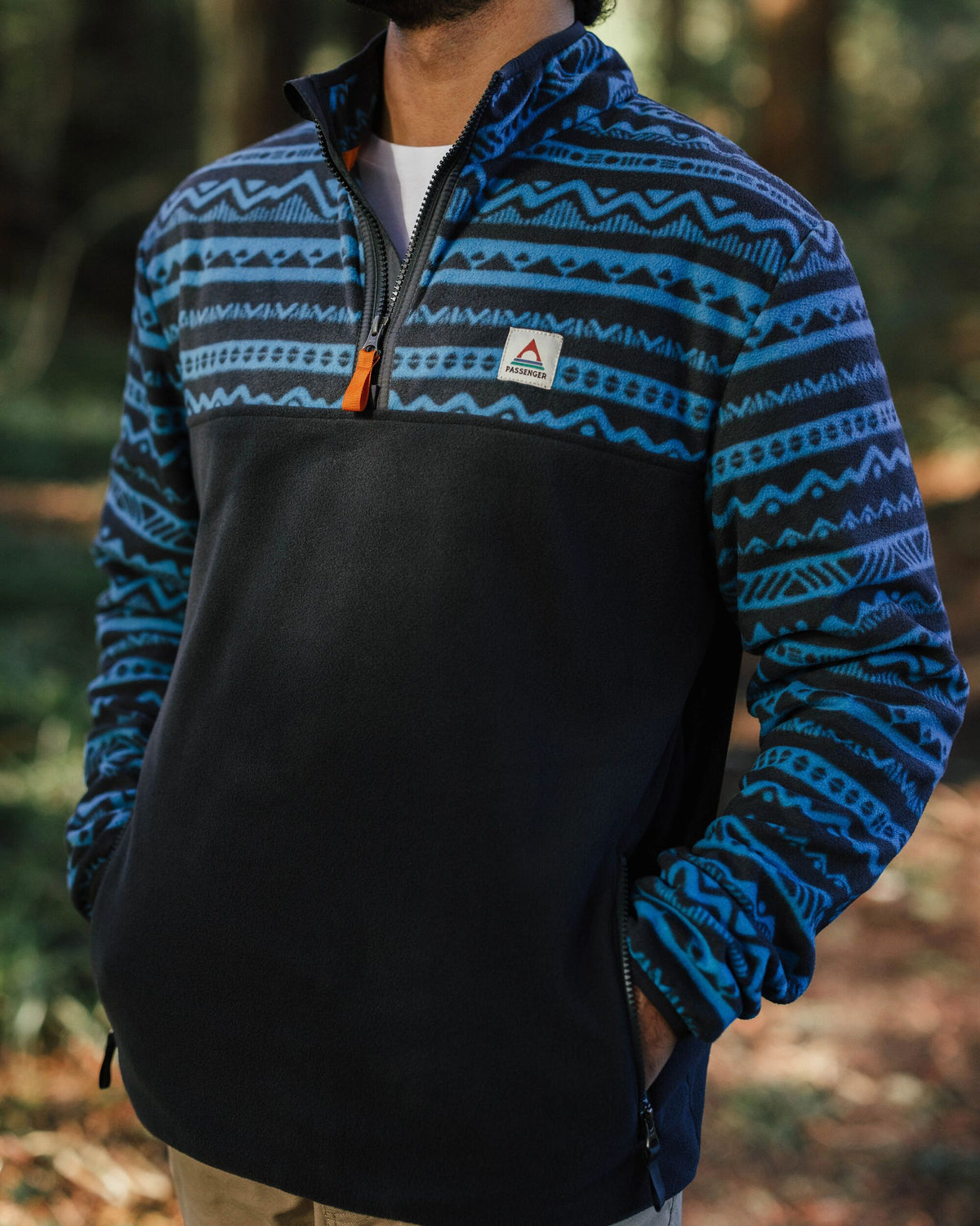 Set Off Polar 1/4 Zip Fleece - Mountain Geo Charcoal/Bluejay - Lifestyle