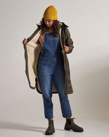 Flora Sherpa Lined Parka - Coffee - Studio Model