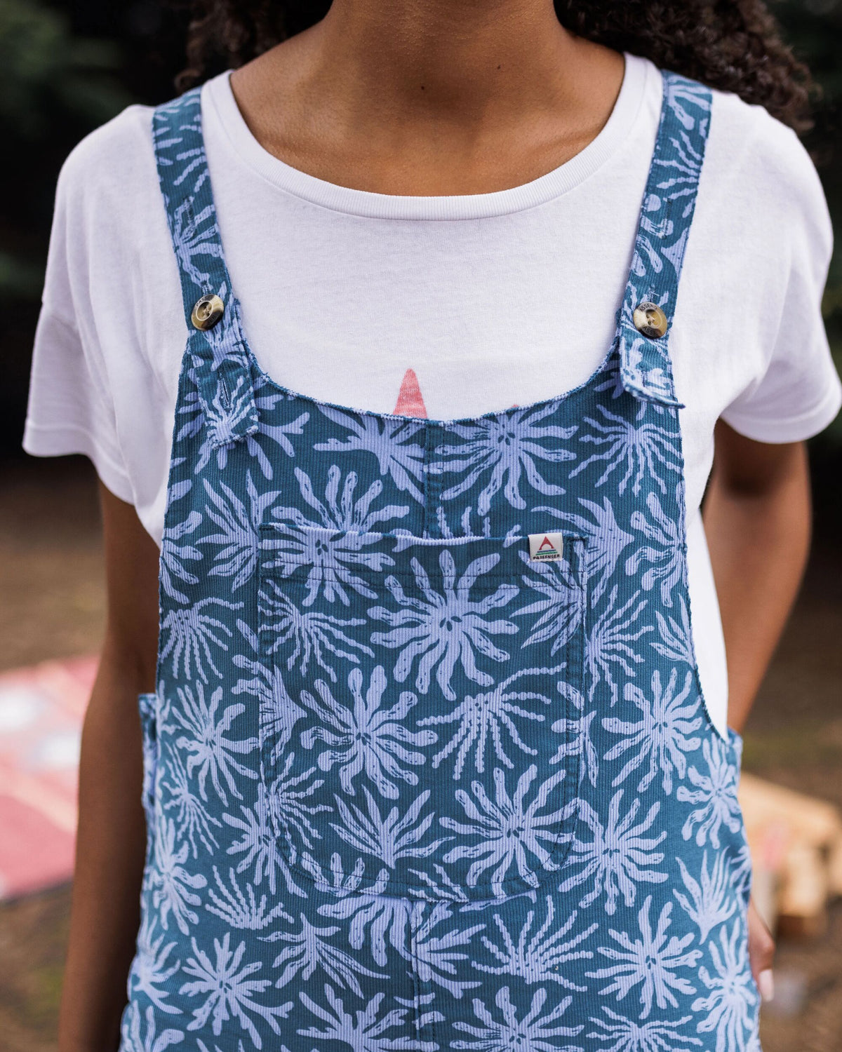 Meadows Cotton Corduroy Dungarees - Seaweed Blue Steel - Lifestyle