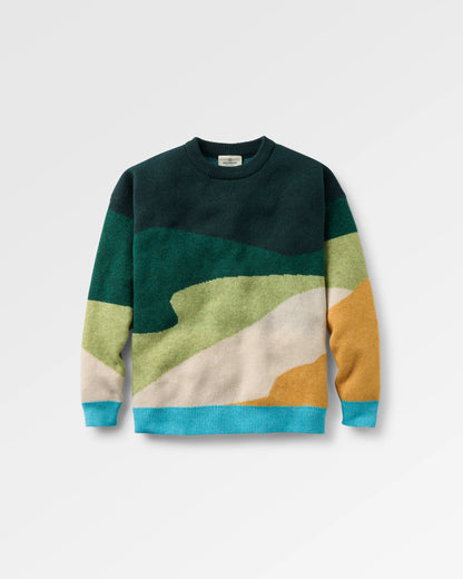 Scenic Knitted Jumper - Scenic Dark Fern - Flatlay