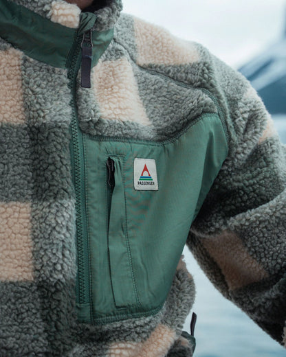 Offroad Sherpa 1/2 Zip Fleece - Dark Forest Check - Lifestyle