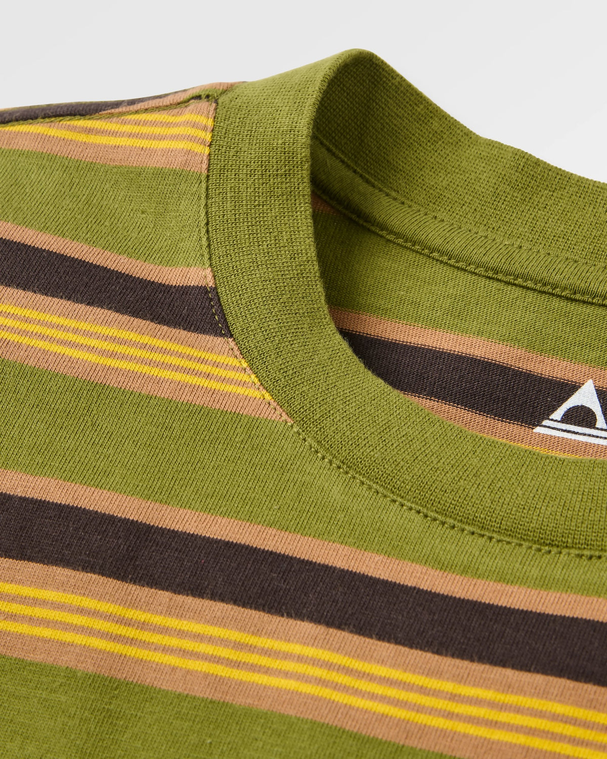 Retro Relaxed Fit LS T-Shirt - Khaki Multi Stripe - Flatlay