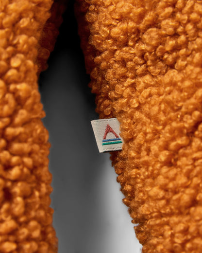 Woodland Polar-lined Sherpa Fleece - Retro Orange - Flatlay