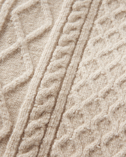 Sandbar Cable Knitted Jumper - Stone - Flatlay