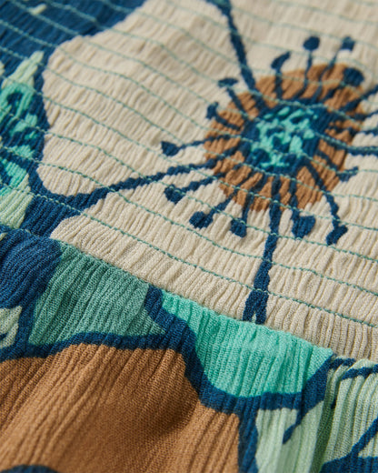 Soleis Woven Maxi Dress - Vintage Floral Aqua - Flatlay