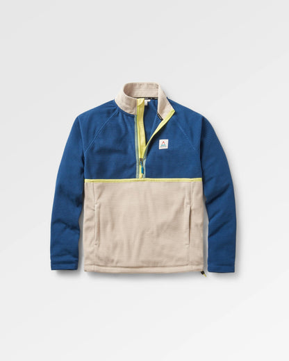 Overlook Grid Polar Fleece - Dark Denim/Pebble Grey - Flatlay