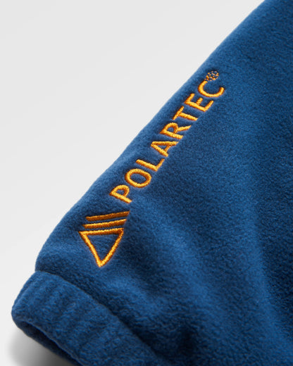 Ayla Micro Polartec® Hooded Fleece - Dark Denim - Flatlay
