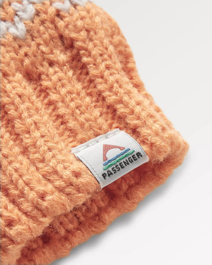 Lily Fleece Lined Fingerless Mittens - Apricot - Flatlay