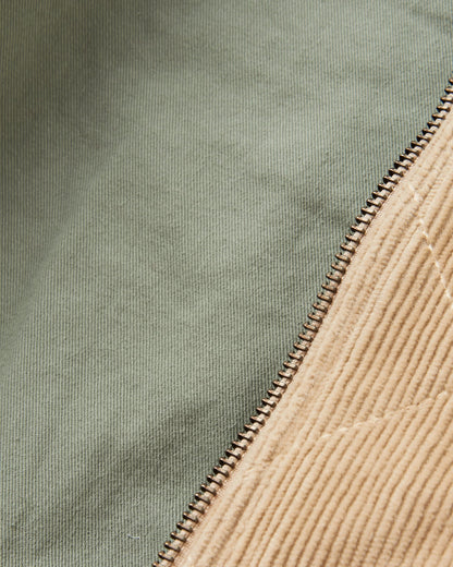 Lucia Quilted Cord Jacket - Stone/Pistachio - Flatlay