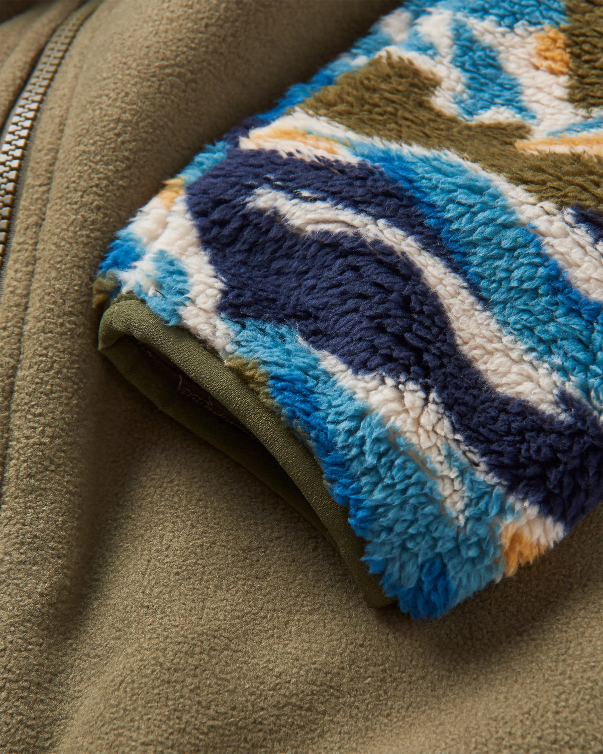 Nestling Polar-Lined Sherpa Fleece - Mount Scenic Khaki - Flatlay