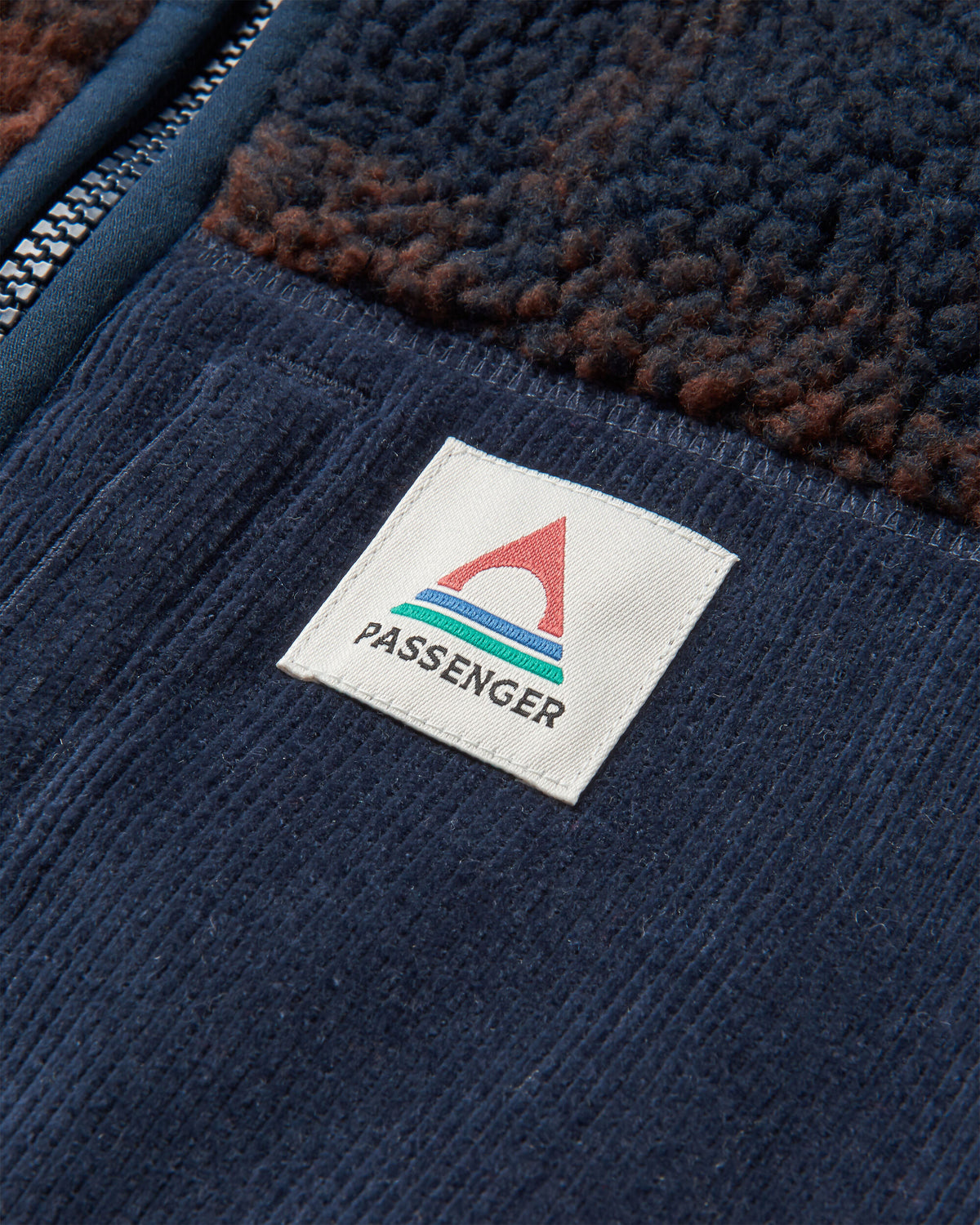 Trekker Deep-Pile Sherpa Fleece - Chestnut/Deep Navy Check - Flatlay