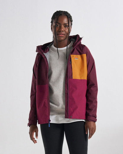 Trailscape Women's Waterproof Jacket - Fig/Wild Berry  - Studio Model