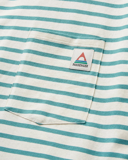 Zen Relaxed Fit T-Shirt - Deep Sea Stripe - Flatlay