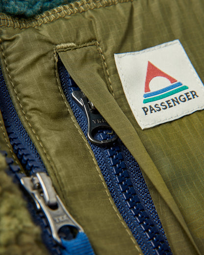 Offroad Sherpa 1/2 Zip Fleece - Alpine Camo Khaki - Flatlay