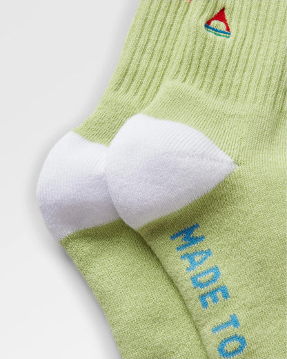 Mid-weight Crew Socks - Green Fig - Flatlay