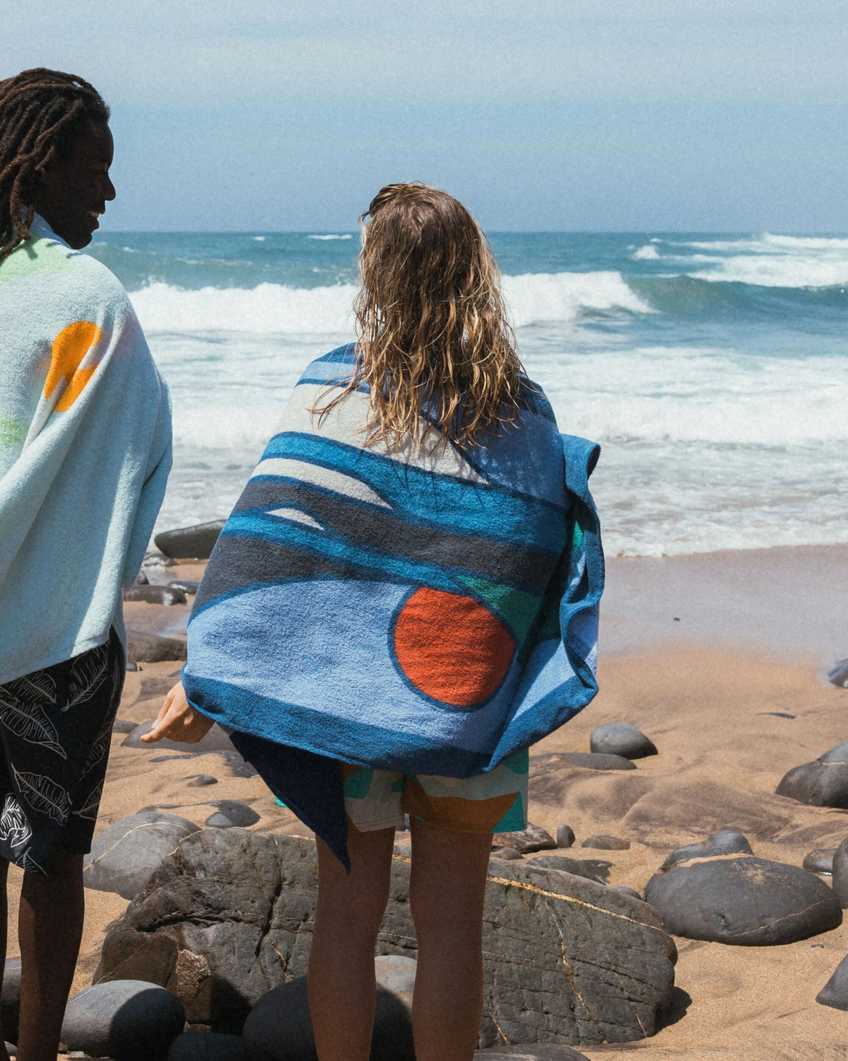 Tideline Cotton Beach Towel - Dark Denim - Lifestyle - Female