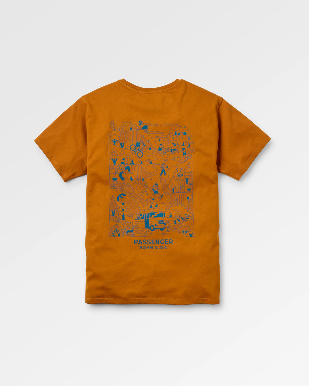Roam Slow Men's T-Shirt - Retro Orange - Flatlay