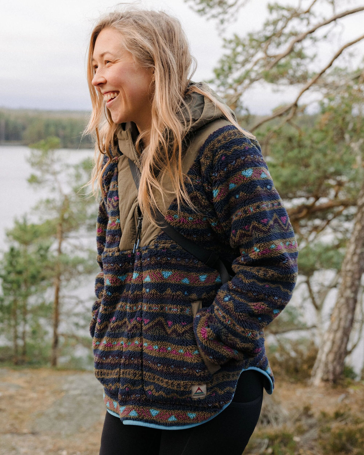 Beaumont Sherpa Hooded Fleece - Mountain Geo Multi - Lifestyle