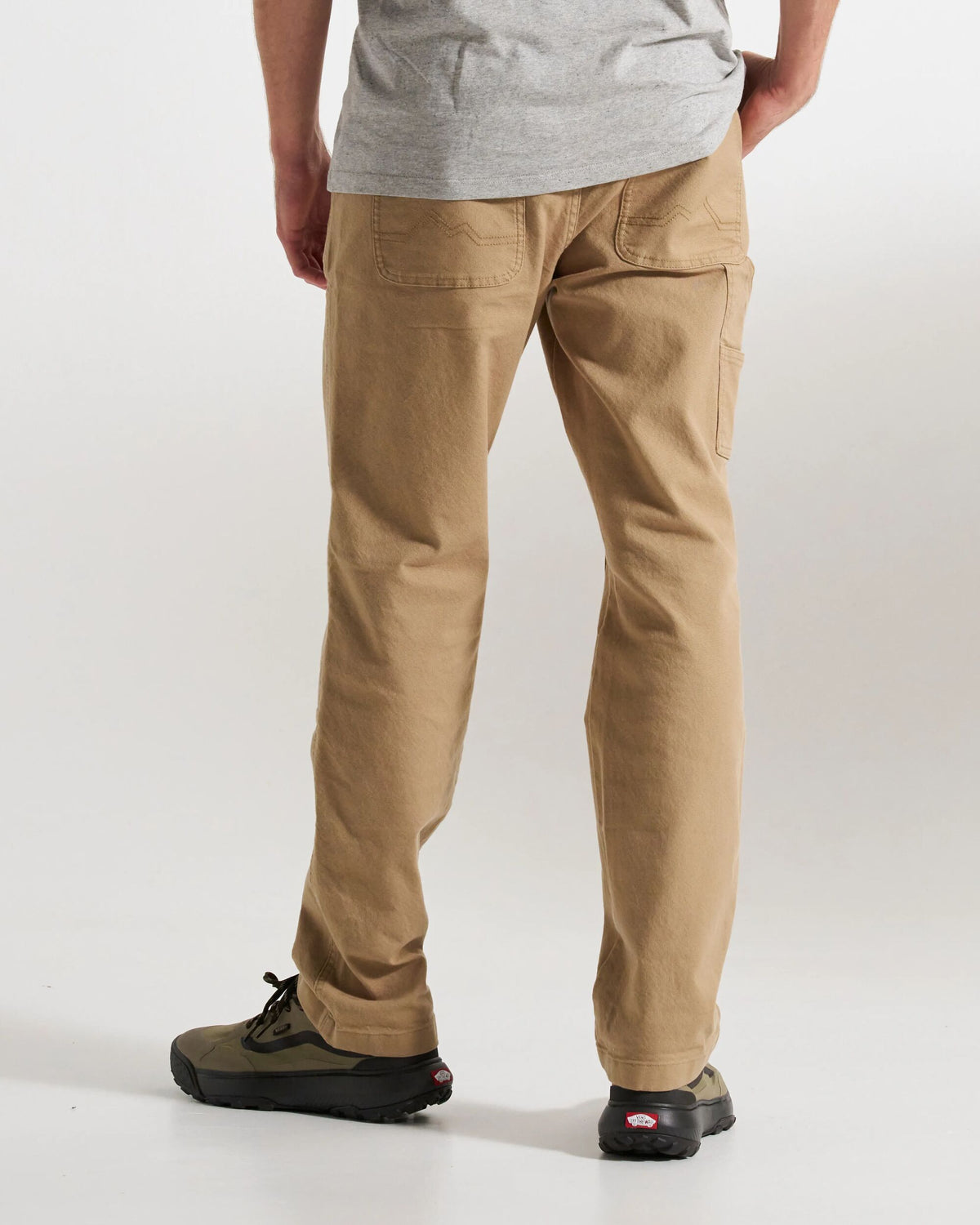Vantage Cotton Canvas Trouser - Biscuit - Studio Model