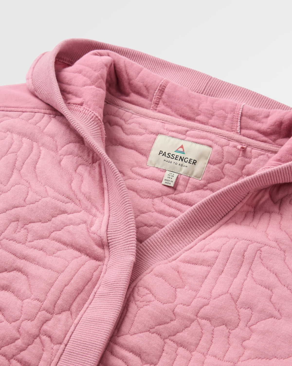 Seagrass Quilted Hoodie - Pink Haze - Flatlay