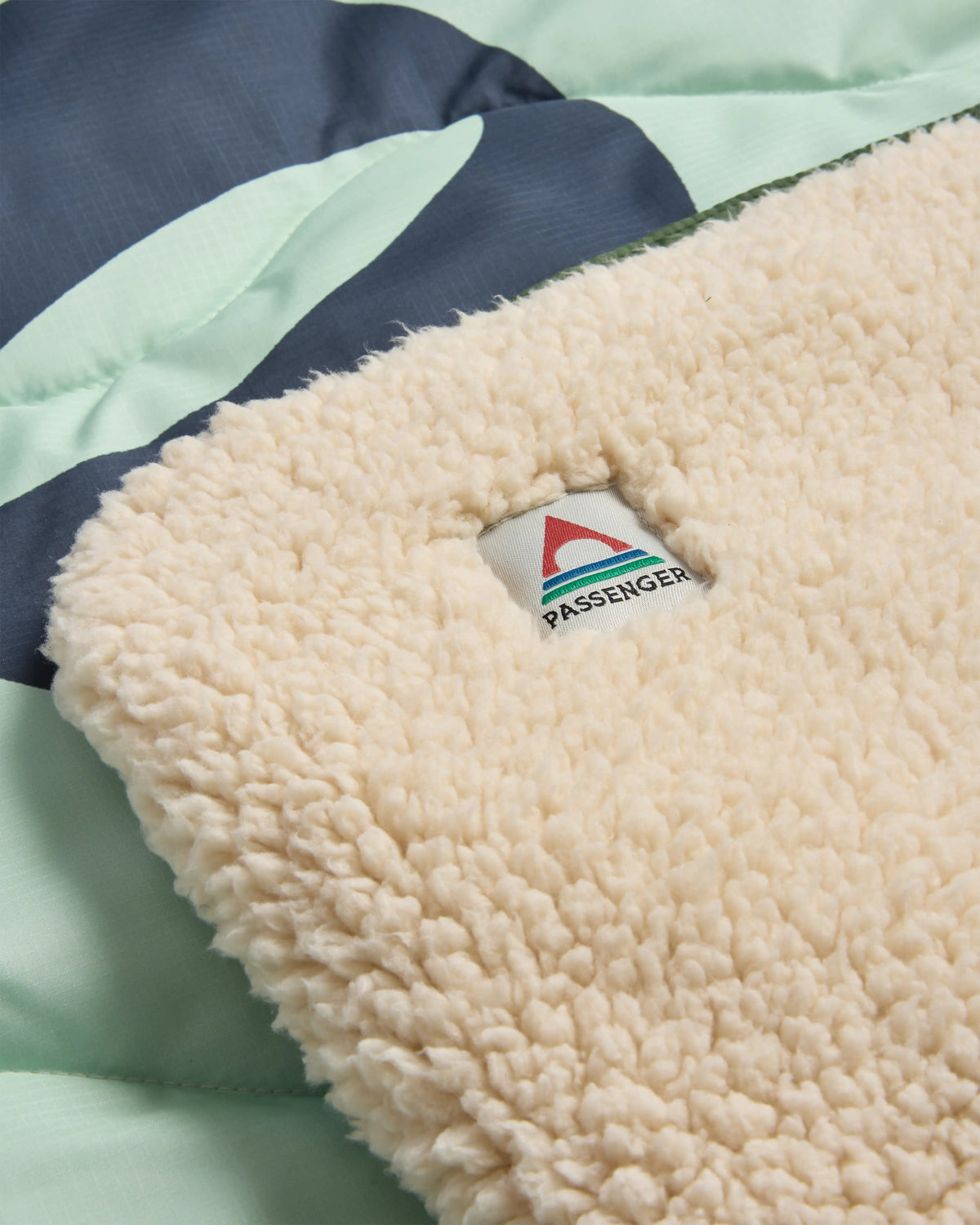 Cabin Sherpa Blanket - Spearmint - Flatlay