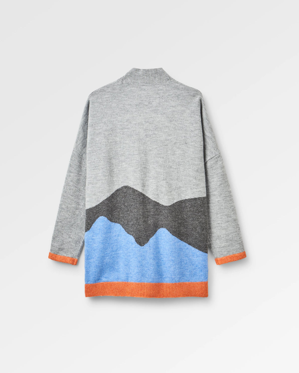 Scenic 'Light' Long Knitted Cardigan - Scenic Grey - Flatlay