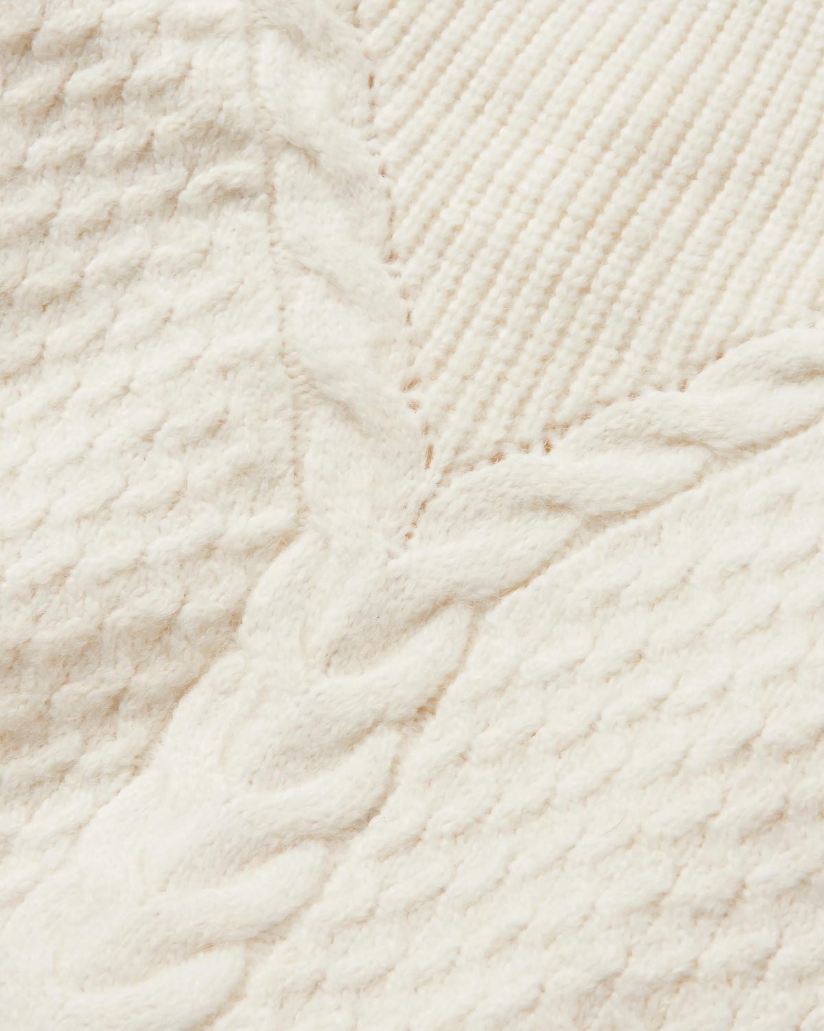 Cozy Cable Knitted Jumper - Off White - Flatlay